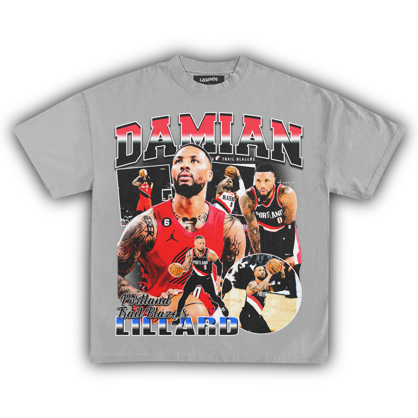 Damian Lillard Portland Trail Blazers Tee Vintage Heavyweight T Shirt Legends Heavyweight Tees