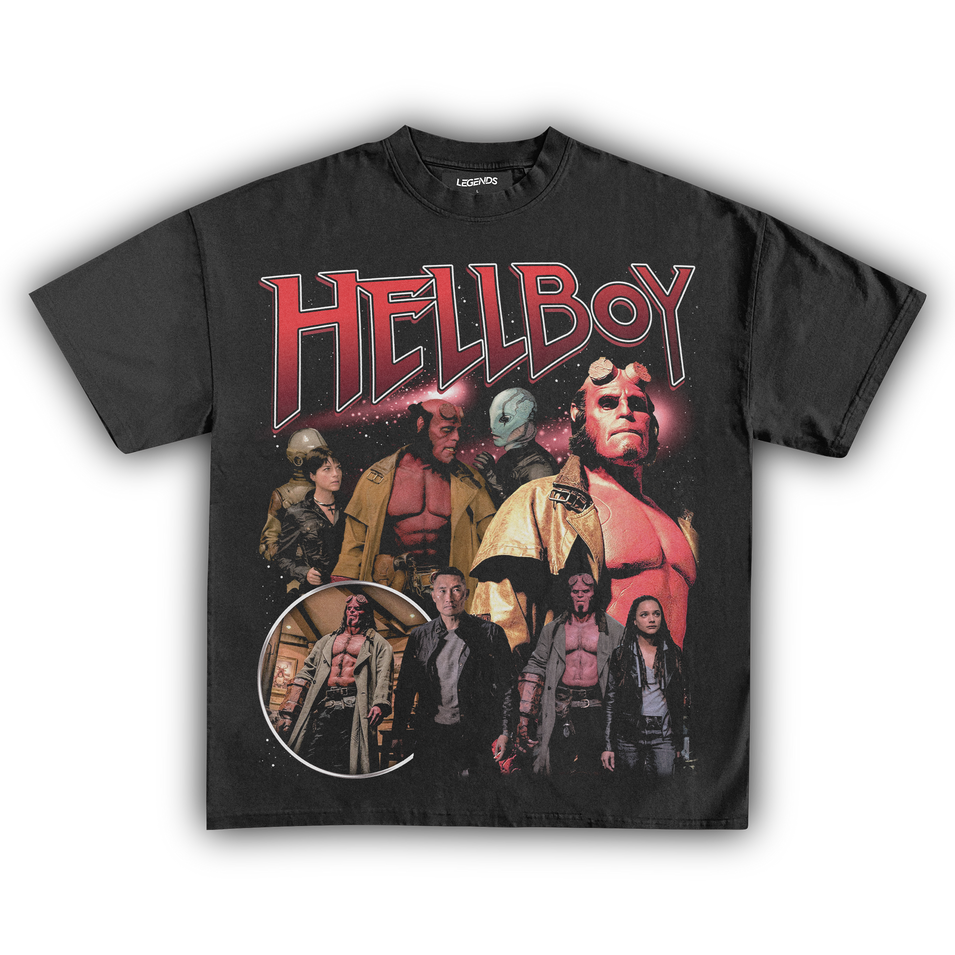 Hellboy Tee Classic Movie Collection Vintage Heavyweight T-Shirt Legends Heavyweight Tees Hellboy Tee Classic Movie Collection Vintage Heavyweight T-Shirt Legends Heavyweight Tees