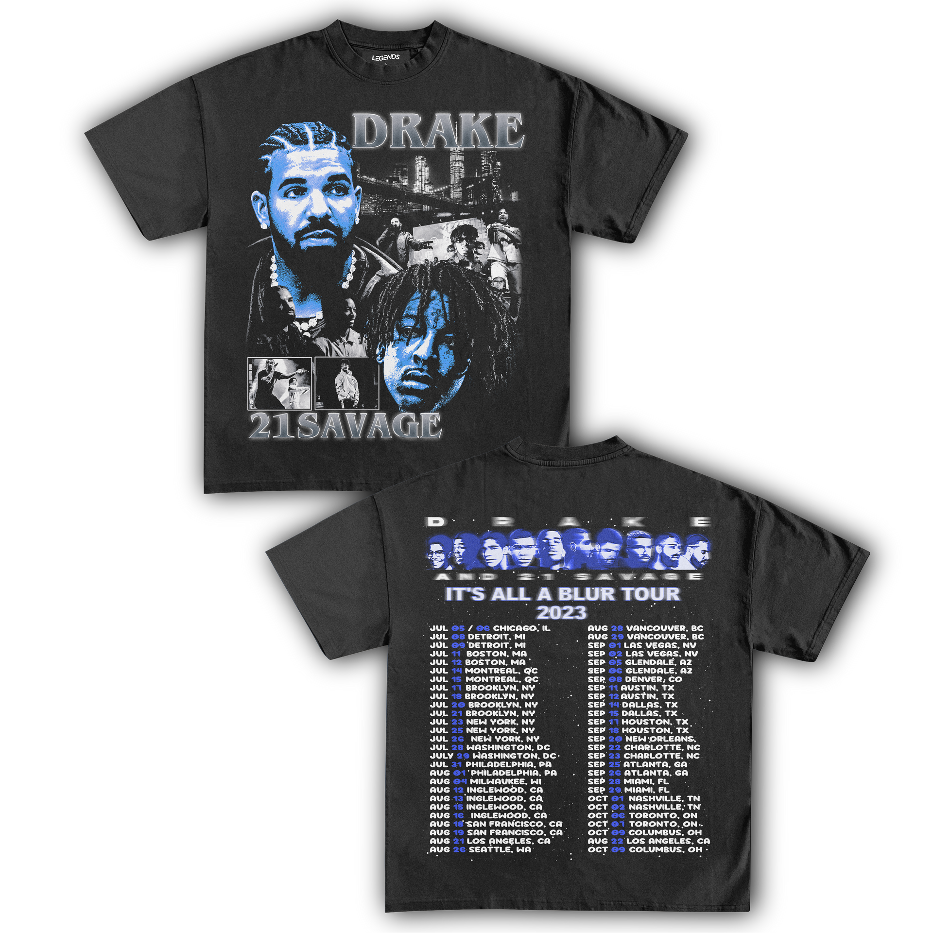 Drake & 21 Savage » It's All a Blur Tour Tee » Vintage Heavyweight