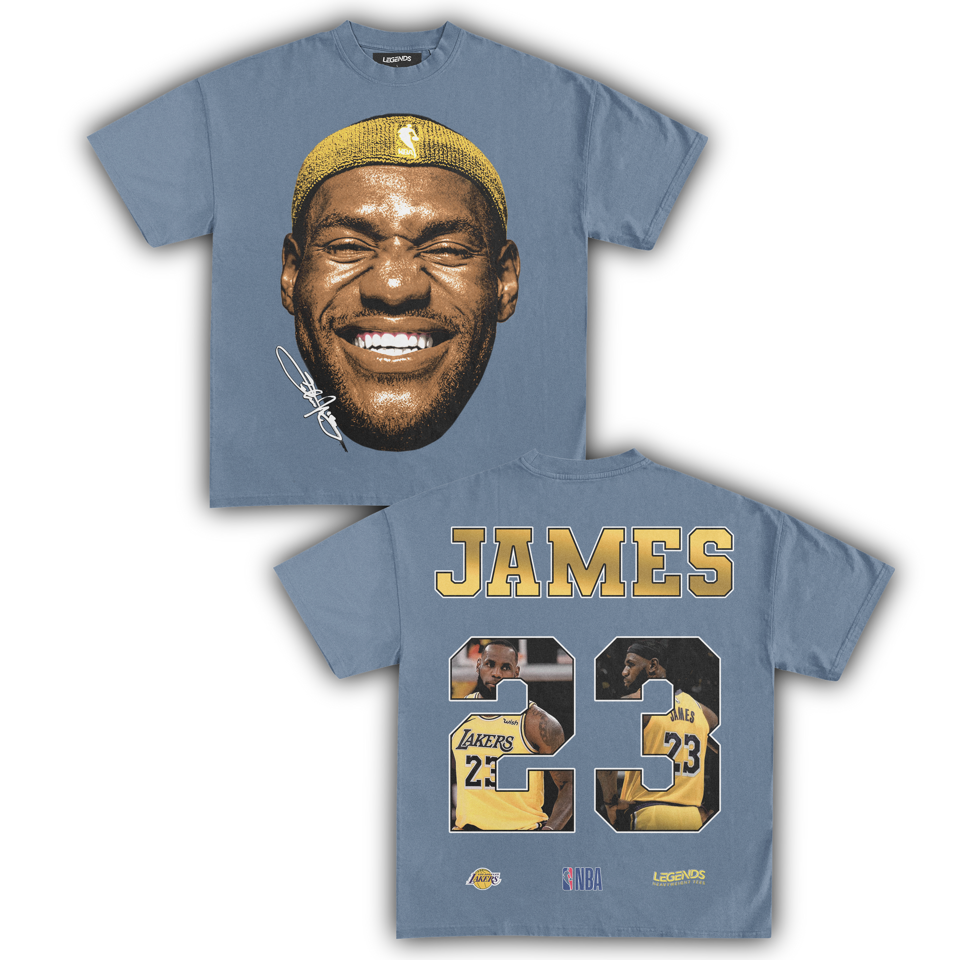 LeBron James Big Face 23 Tee Vintage Heavyweight T Shirt Legends Heavyweight Tees